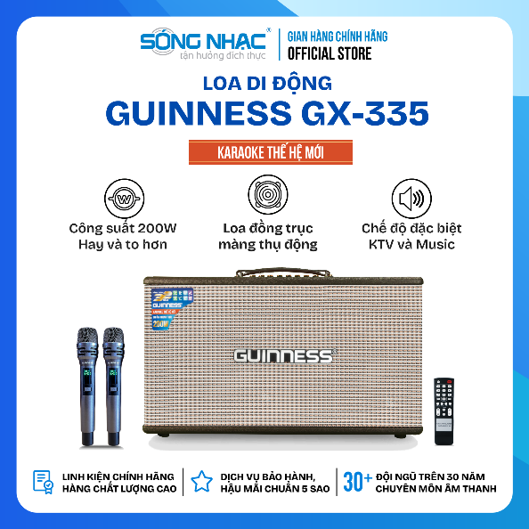 Loa xách tay GUINNESS GX - 335 KARAOKE THẾ HỆ MỚI 2025