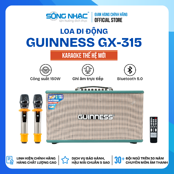 Loa xách tay GUINNESS GX - 315 KARAOKE THẾ HỆ MỚI