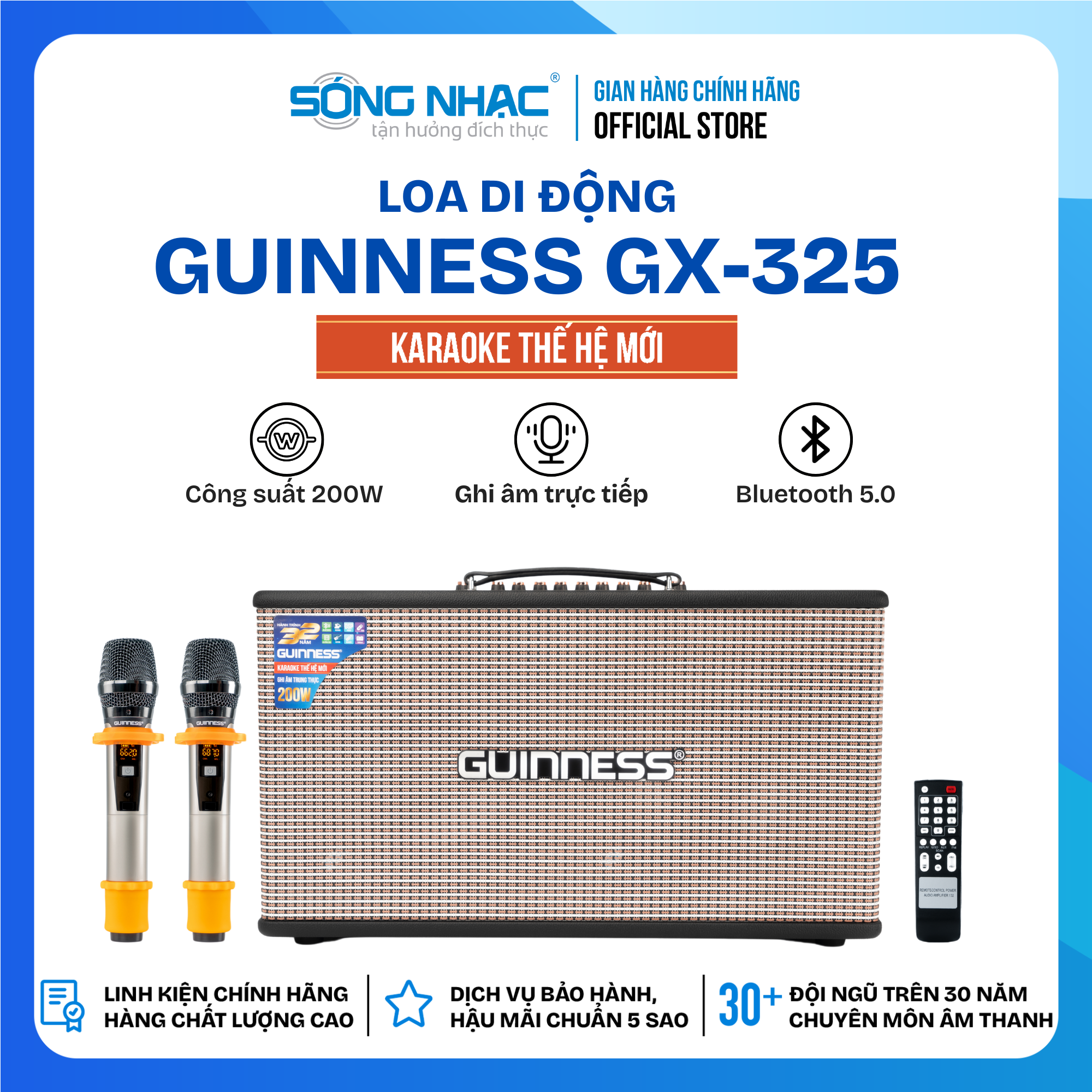 Loa xách tay GUINNESS GX - 325 KARAOKE THẾ HỆ MỚI